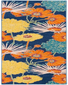 Allur ALR06 Navy Multicolor Rug, 2'3" x 7'6" 