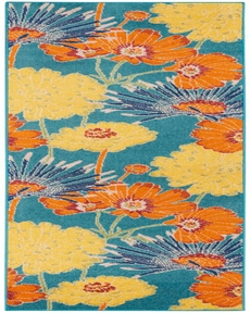 Allur ALR06 Turquoise Multicolor Rug, 2'3" x 7'6" 