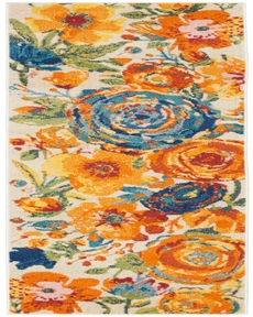 Allur ALR07 Ivory Multicolor Rug, 2'3" x 7'6" 