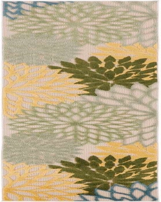 Aloha ALH05 Green Multicolor 2' x 6' Area Rug