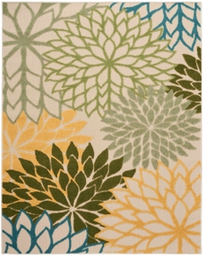 Aloha ALH05 Green Multicolor Area Rug