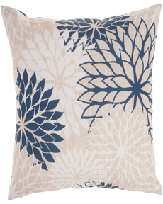 ALOHA ALH05 IVORY/NAVY 20" X 20" THROW PILLOW