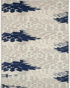 Aloha ALH05 Ivory/Navy Outdoor Rug, 2'3" x 10' 