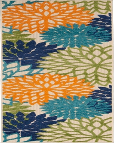 Aloha ALH05 Multicolor Outdoor Rug, 2'3" x 12' 