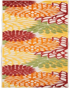 Aloha ALH05 Red Multicolored Outdoor Rug, 2'3" x 12' 