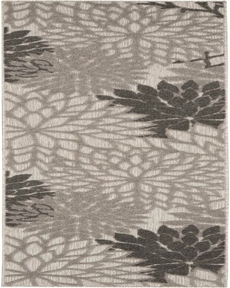 Aloha ALH05 Silver/Grey Outdoor Rug, 2'3" x 8' 