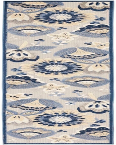 Aloha ALH17 Blue/Grey Outdoor Rug, 2'3" x 12' 
