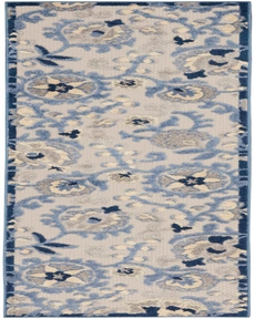 Aloha ALH17 Blue/Grey Outdoor Rug, 2' x 6' 