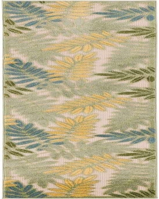 Aloha ALH18 Green Multicolor 2'3" x 8' Area Rug