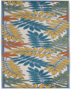 Aloha ALH18 Ivory/Multi Outdoor Rug, 2' x 6' 