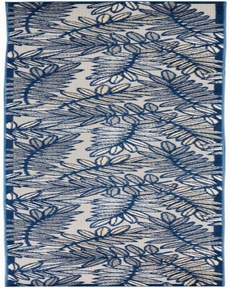 Aloha ALH18 Ivory/Navy Outdoor Rug, 2'3" x 12' 