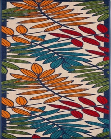 Aloha ALH18 Multicolor Outdoor Rug, 2'3" x 10' 