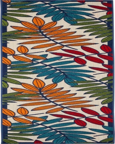 Aloha ALH18 Multicolor Outdoor Rug, 2'3" x 12' 