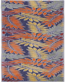 Aloha ALH18 Navy Multicolor 2'3" x 8' Area Rug