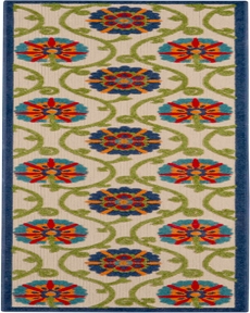 Aloha ALH19 Blue/Multicolor Outdoor Rug, 2'3" x 12' 