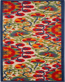 Aloha ALH20 Red/Multi Outdoor Rug, 2'3" x 10' 