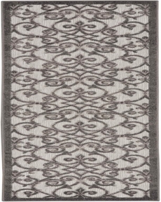 Aloha ALH21 Grey/Charcoal Outdoor Rug, 2'3" x 8' 