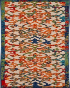 Aloha ALH21 Multicolor Outdoor Rug, 2'3" x 10' 