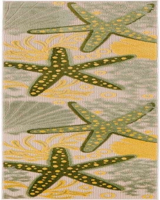 Aloha ALH24 Green Yellow 2'3" x 8' Area Rug