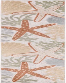 Aloha ALH24 Ivory Multicolor 2'3" x 8' Area Rug