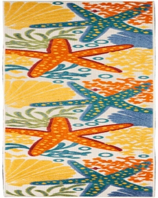 Aloha ALH24 Multicolor Outdoor Rug, 2'3" x 10' 