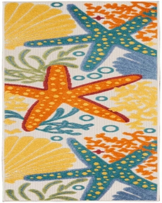 Aloha ALH24 Multicolor Outdoor Rug, 2'3" x 8' 