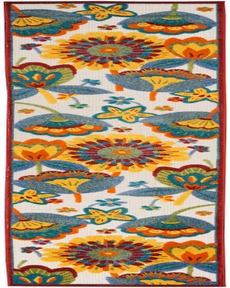 Aloha ALH25 Multicolor Outdoor Rug, 2'3" x 10' 