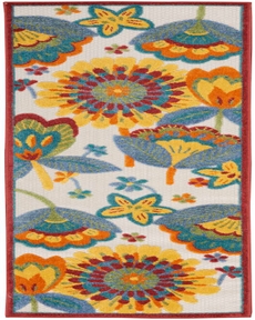 Aloha ALH25 Multicolor Outdoor Rug, 2'3" x 8' 
