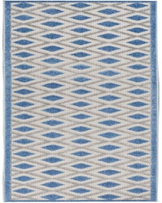 Aloha ALH26 Blue/Grey Outdoor Rug, 2'3" x 12' 