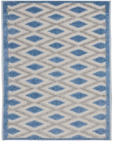 Aloha ALH26 Blue/Grey Outdoor Rug, 2'3" x 8' 
