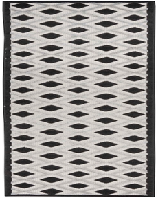 Aloha ALH26 Black/White Outdoor Rug, 2'3" x 10' 