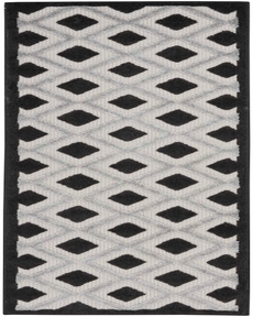 Aloha ALH26 Black/White Outdoor Rug, 2'3" x 8' 