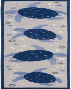 Aloha ALH27 Navy Blue 2' x 6' Area Rug