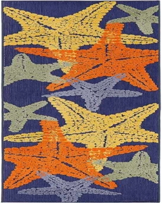Aloha ALH28 Blue Multicolor 2'3" x 8' Area Rug