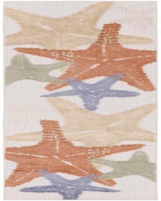 Aloha ALH28 Ivory Multicolor 2'3" x 8' Area Rug