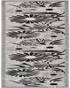 Aloha ALH33 Black White 2' x 6' Area Rug