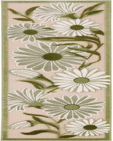 Aloha ALH33 Ivory Green 2'3" x 8' Area Rug