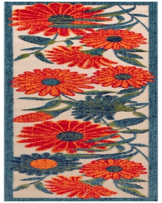 Aloha ALH33 Ivory Multicolor 2'3" x 8' Area Rug