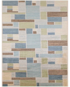 Astra Washables ASW09 Blue Green Multi 2'2" x 10' Area Rug