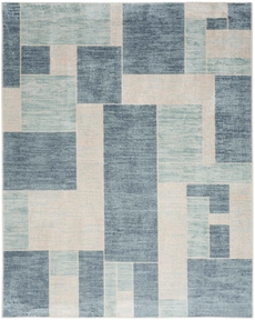Astra Machine Washable ASW09 Blue Ivory Area Rug