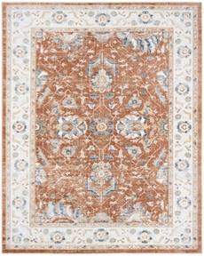 Astra Machine Washable ASW20 Rust Ivory Area Rug