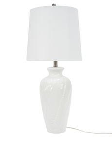 26" BIT07 WHITE CERAMIC TABLE LAMP