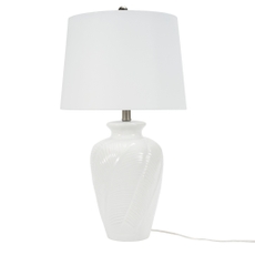 26" BIT07 WHITE CERAMIC TABLE LAMP