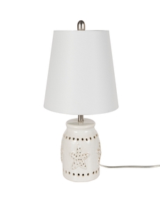 18" BIT15 White Ceramic Accent Lamp