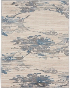 Calvin Klein Enchanting ECH01 Ivory/Grey/Blue Rug, 2'3" x 7'3"