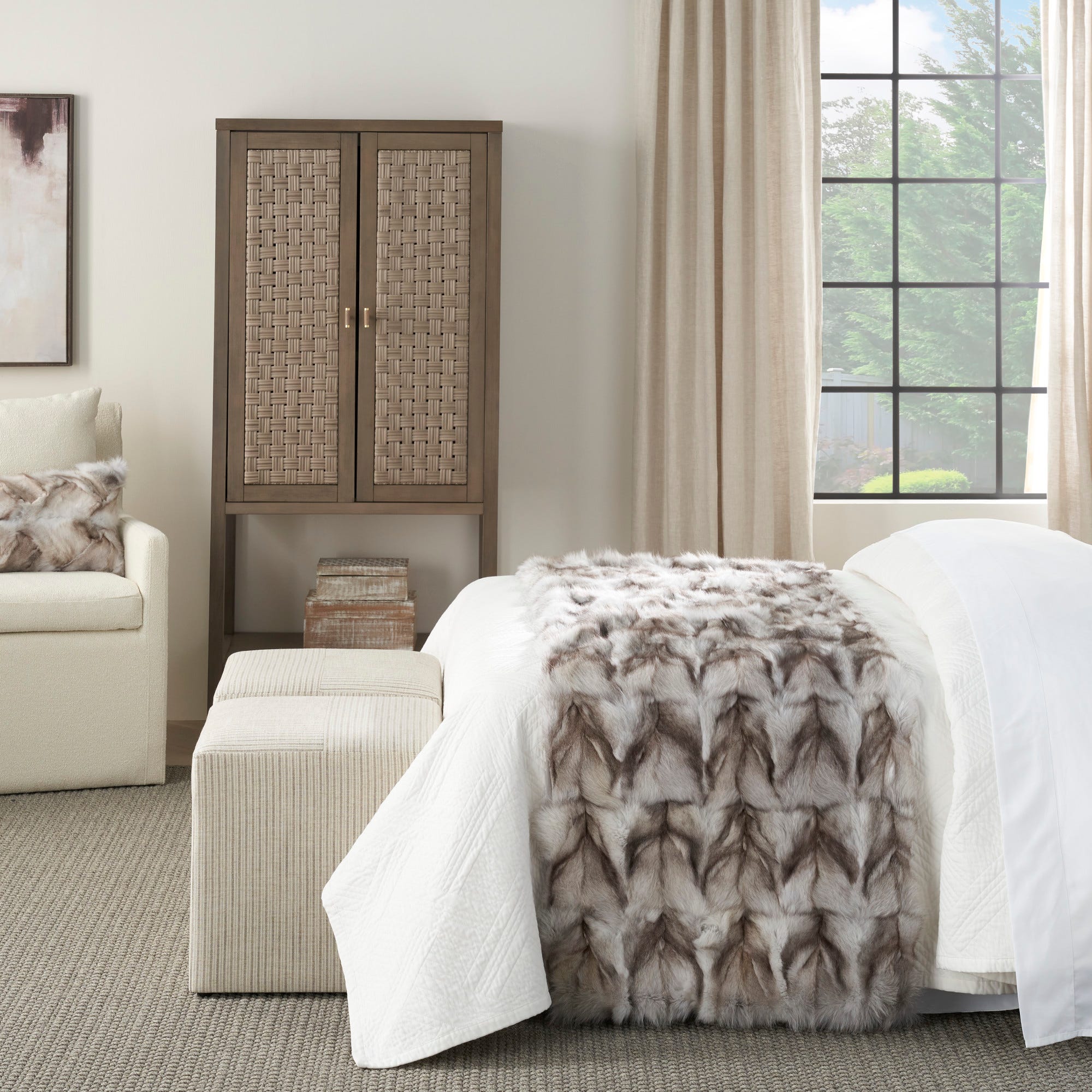 Fox Fur Blanket F7105 Silver 114x26 Mina Victory