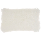 COUTURE FUR PR101 WHITE 14" X 24" THROW PILLOW