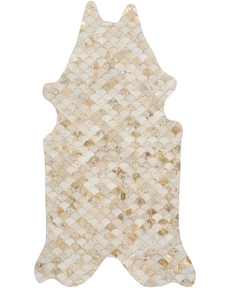 COUTURE RUG S0012 WHITE/GOLD 60" x 84" THROW RUG
