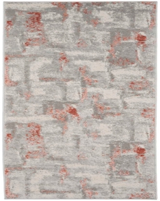 Elation ETN06 Grey/Brick Rug, 2'3" x 7'6"