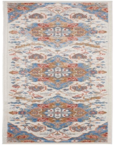 Elation ETN09 Ivory/Blue Rug, 2'3" x 7'6"